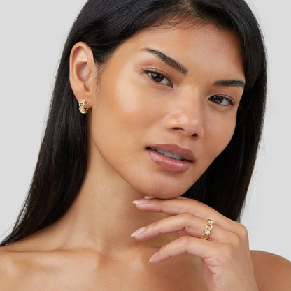 Honeycomb Pave Gold Ring – FIORENE