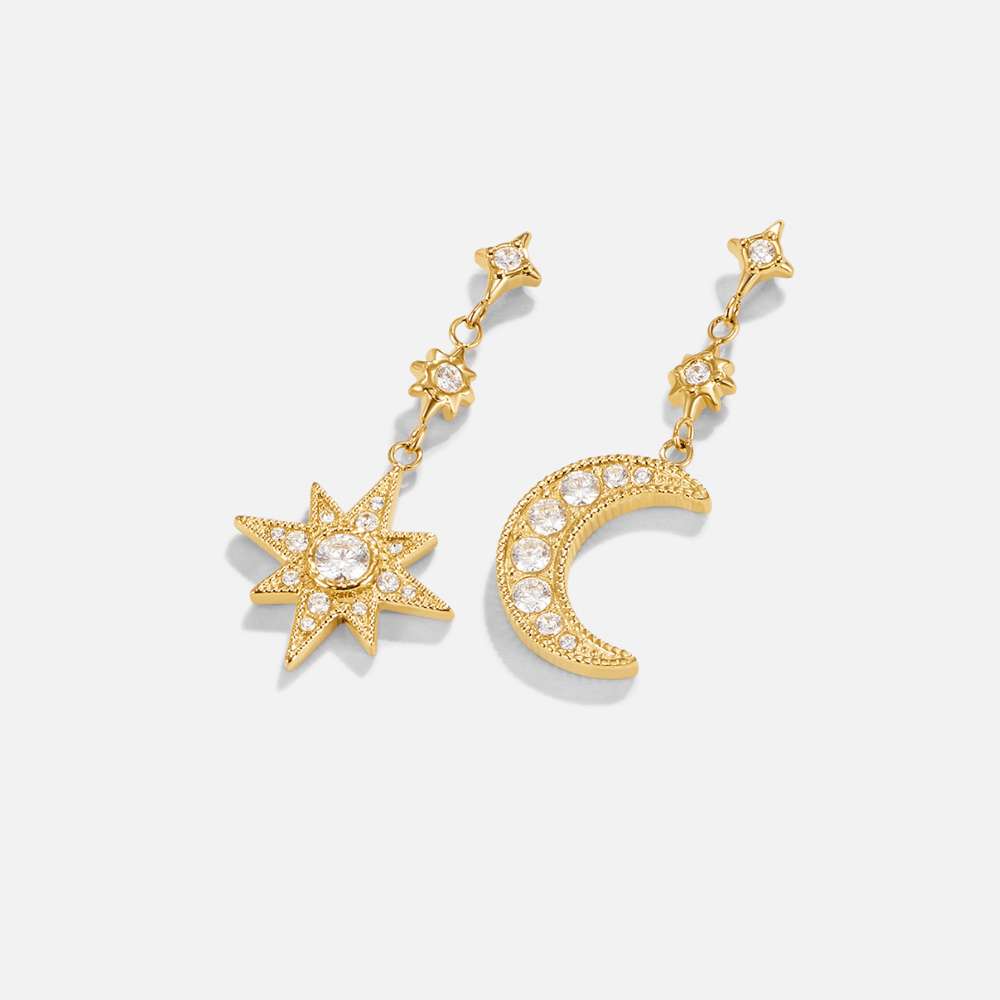 Lunar & Star Drop Earrings – FIORENE