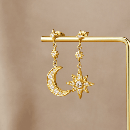Lunar & Star Drop Earrings – FIORENE
