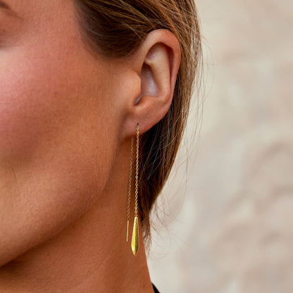 Golden Needle Earrings – FIORENE