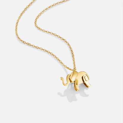 Radiant Gilded Elephant Charm Necklace – FIORENE