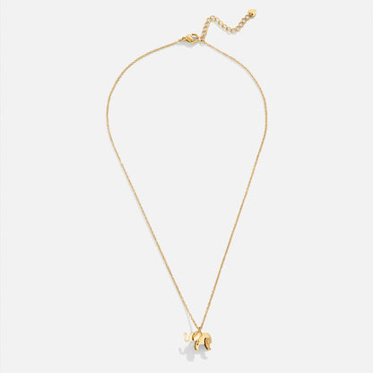 Radiant Gilded Elephant Charm Necklace – FIORENE