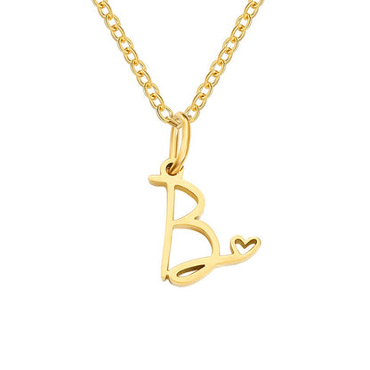 Gilded Cursive Initial Necklace – FIORENE