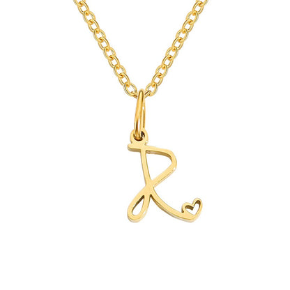 Gilded Cursive Initial Necklace – FIORENE