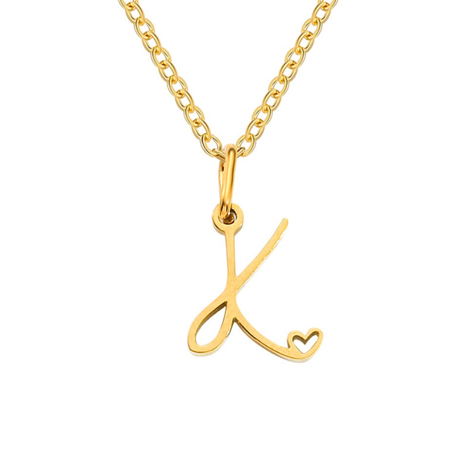 Gilded Cursive Initial Necklace – FIORENE