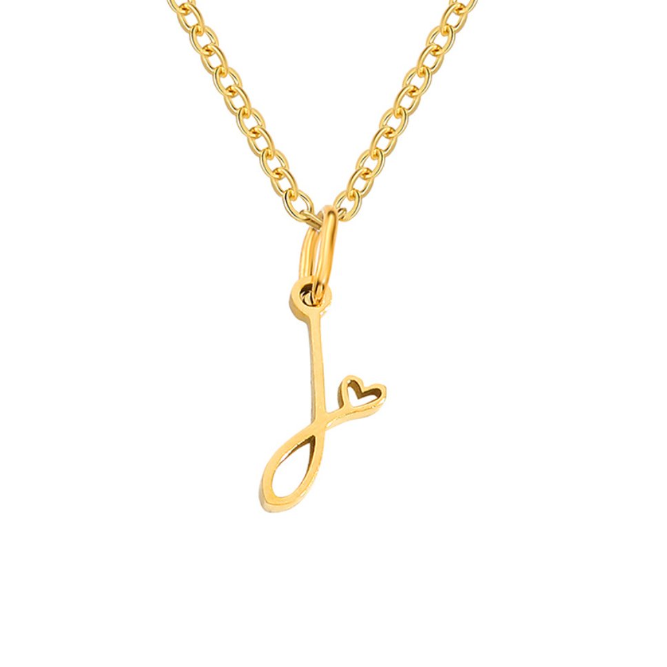 Gilded Cursive Initial Necklace – FIORENE
