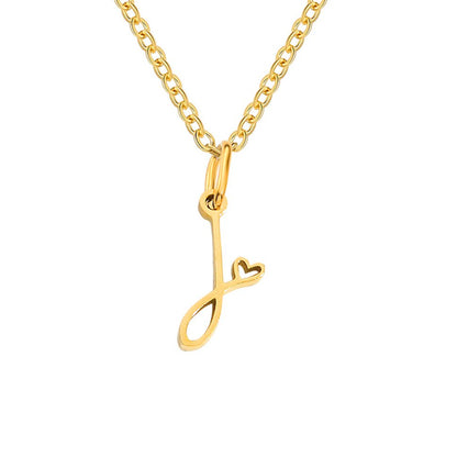 Gilded Cursive Initial Necklace – FIORENE