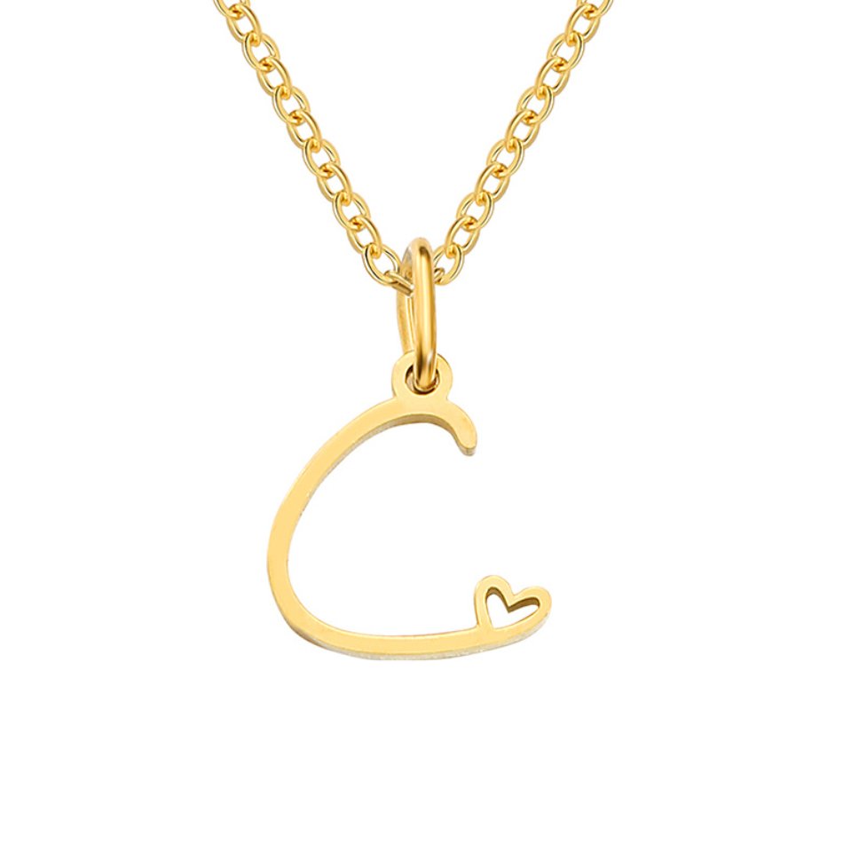Gilded Cursive Initial Necklace – FIORENE