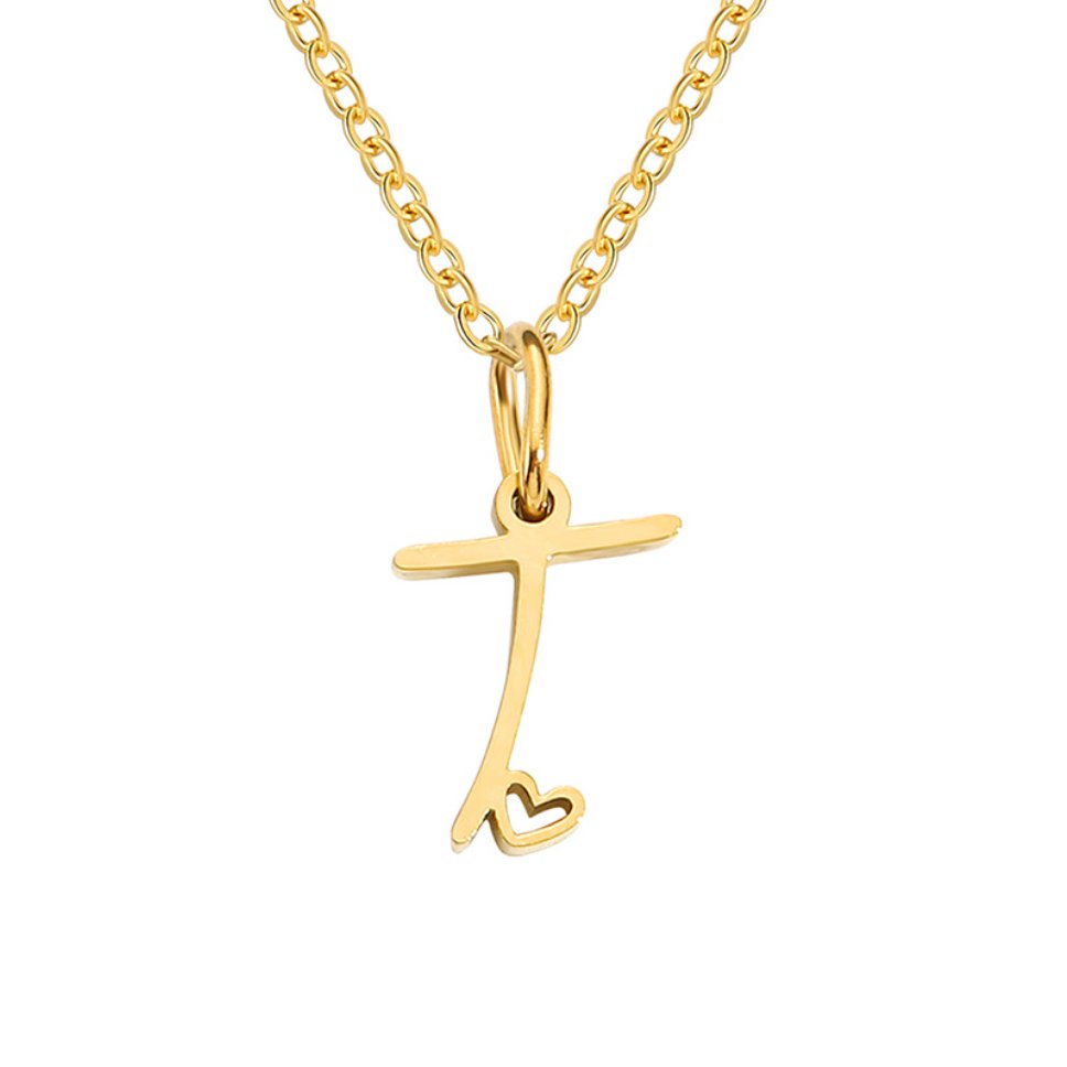 Gilded Cursive Initial Necklace – FIORENE