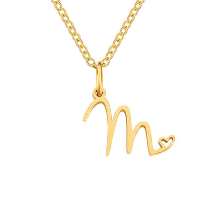 Gilded Cursive Initial Necklace – FIORENE