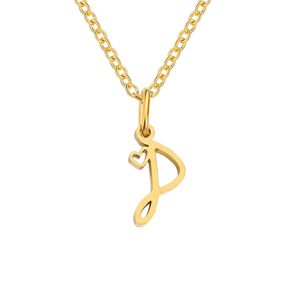 Gilded Cursive Initial Necklace – FIORENE