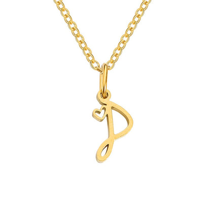 Gilded Cursive Initial Necklace – FIORENE