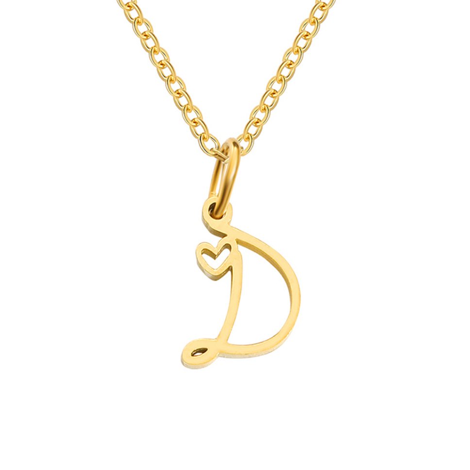 Gilded Cursive Initial Necklace – FIORENE