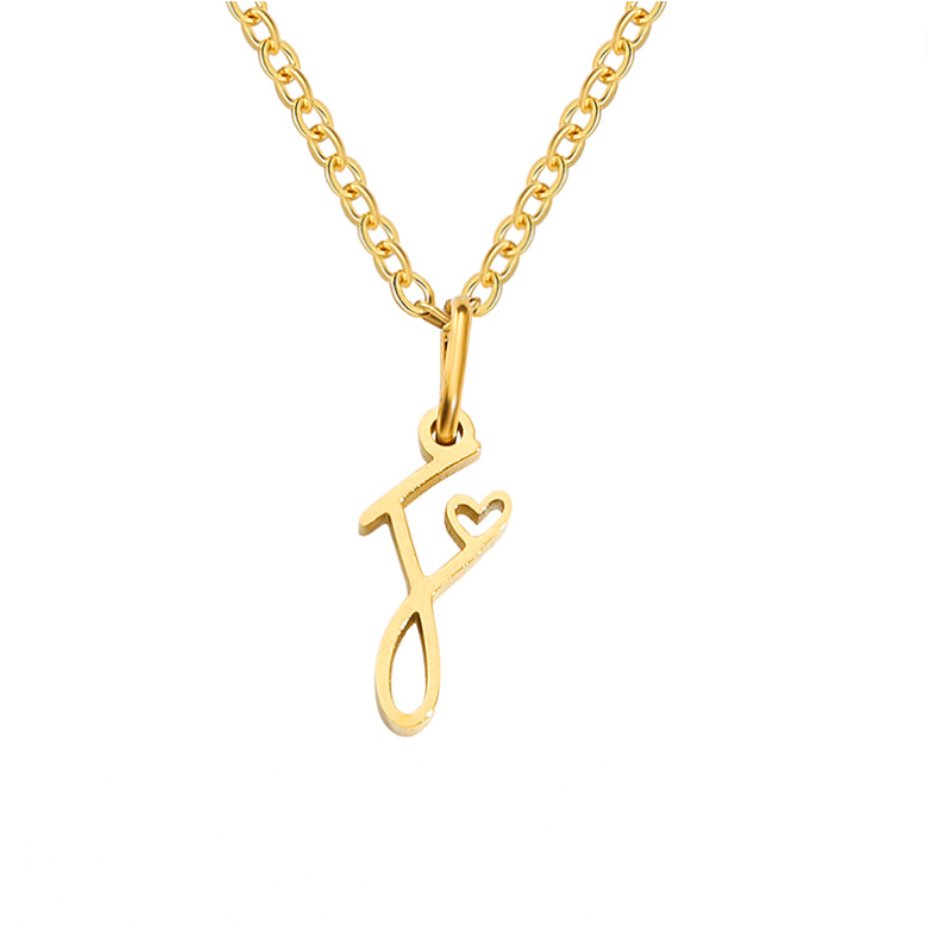 Gilded Cursive Initial Necklace – FIORENE
