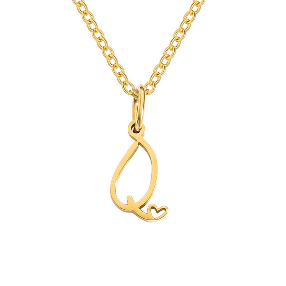 Gilded Cursive Initial Necklace – FIORENE