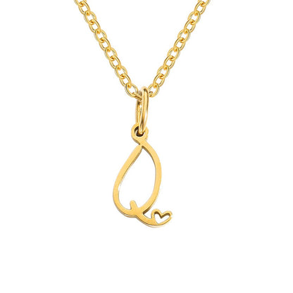 Gilded Cursive Initial Necklace – FIORENE