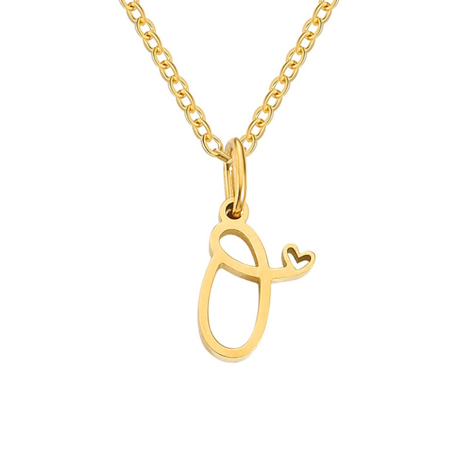 Gilded Cursive Initial Necklace – FIORENE