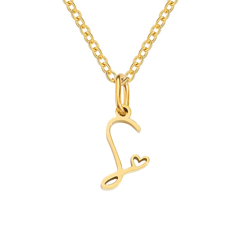 Gilded Cursive Initial Necklace – FIORENE