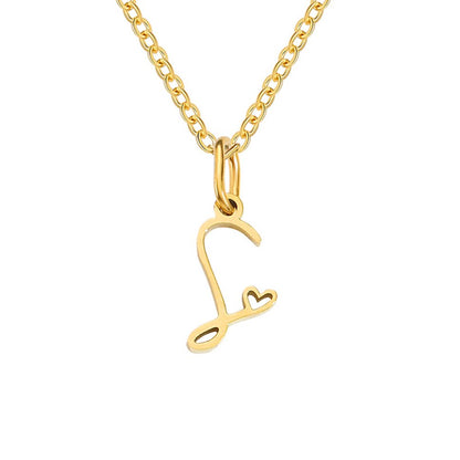 Gilded Cursive Initial Necklace – FIORENE