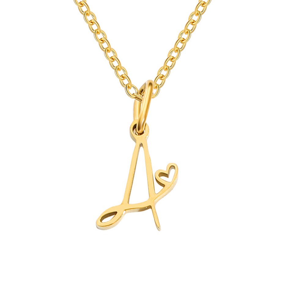 Gilded Cursive Initial Necklace – FIORENE