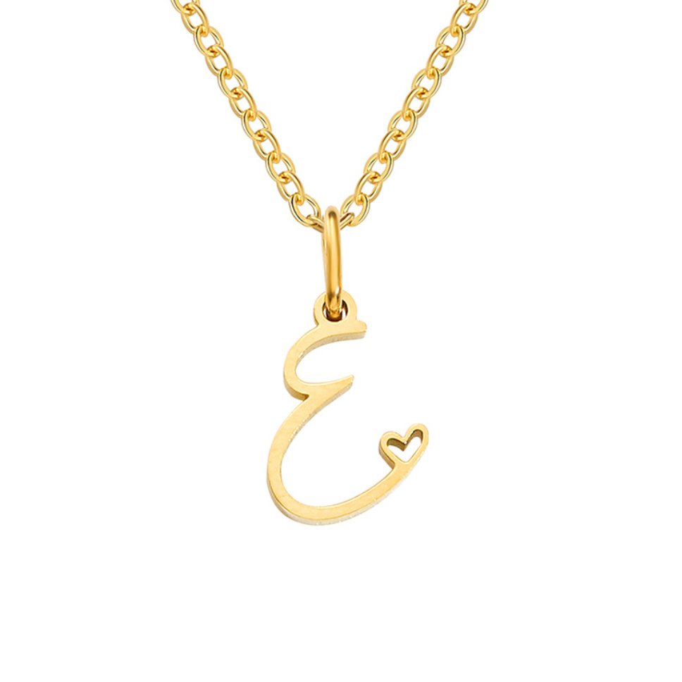 Gilded Cursive Initial Necklace – FIORENE