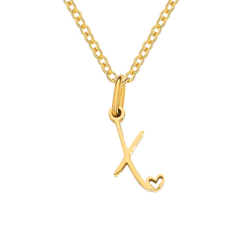 Gilded Cursive Initial Necklace – FIORENE