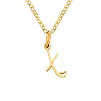 Gilded Cursive Initial Necklace – FIORENE