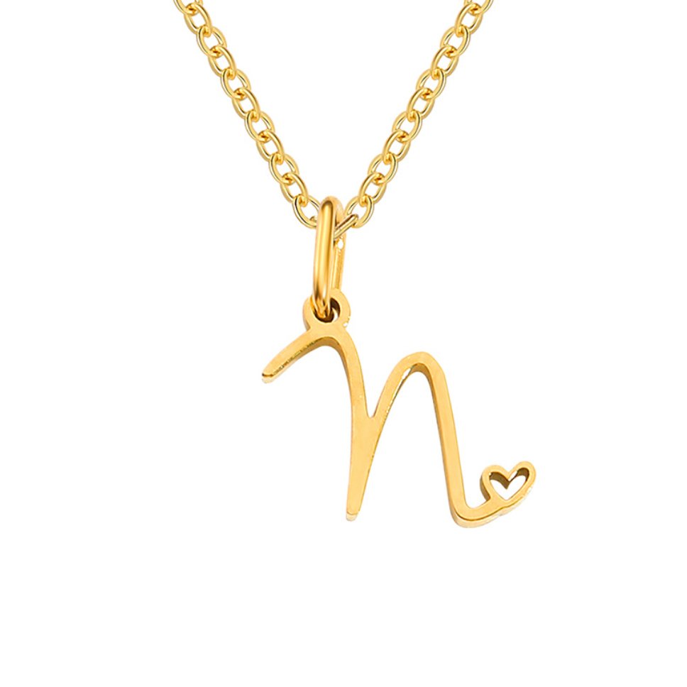 Gilded Cursive Initial Necklace – FIORENE