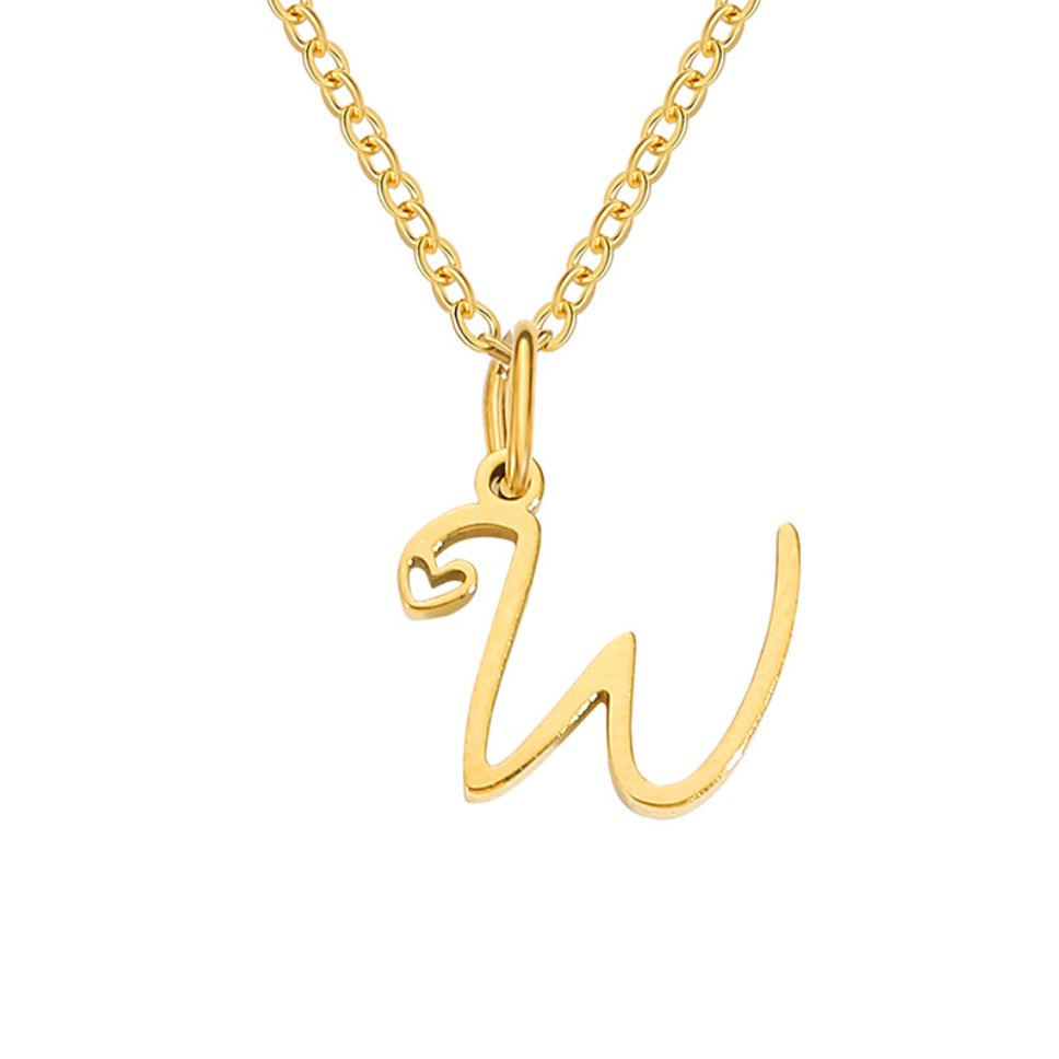 Gilded Cursive Initial Necklace – FIORENE