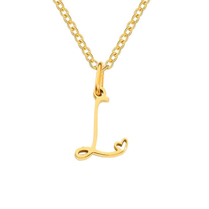 Gilded Cursive Initial Necklace – FIORENE