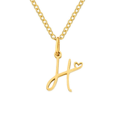 Gilded Cursive Initial Necklace – FIORENE