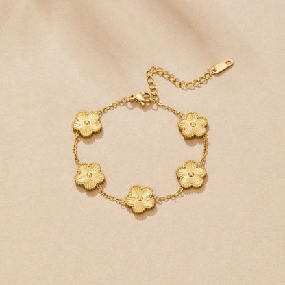 Petal Fluted Gold Bracelet – FIORENE
