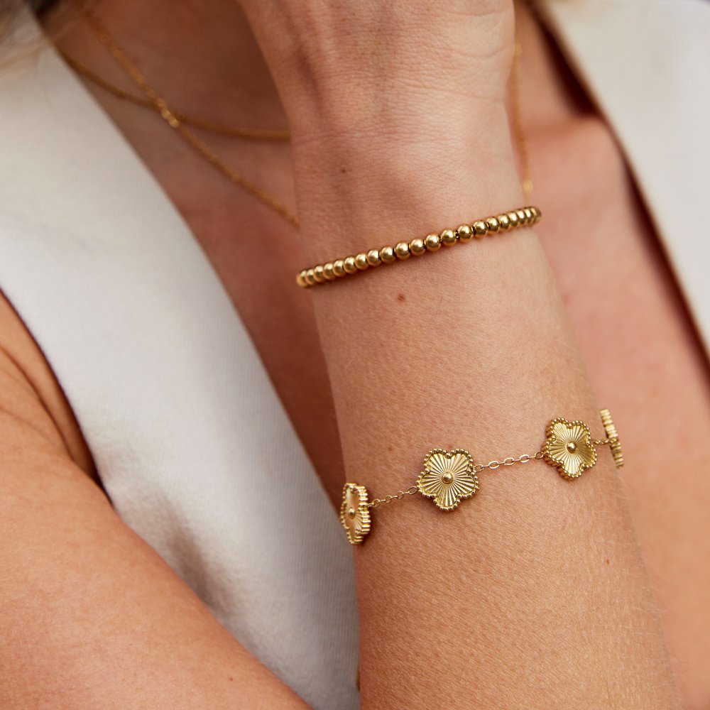 Petal Fluted Gold Bracelet – FIORENE