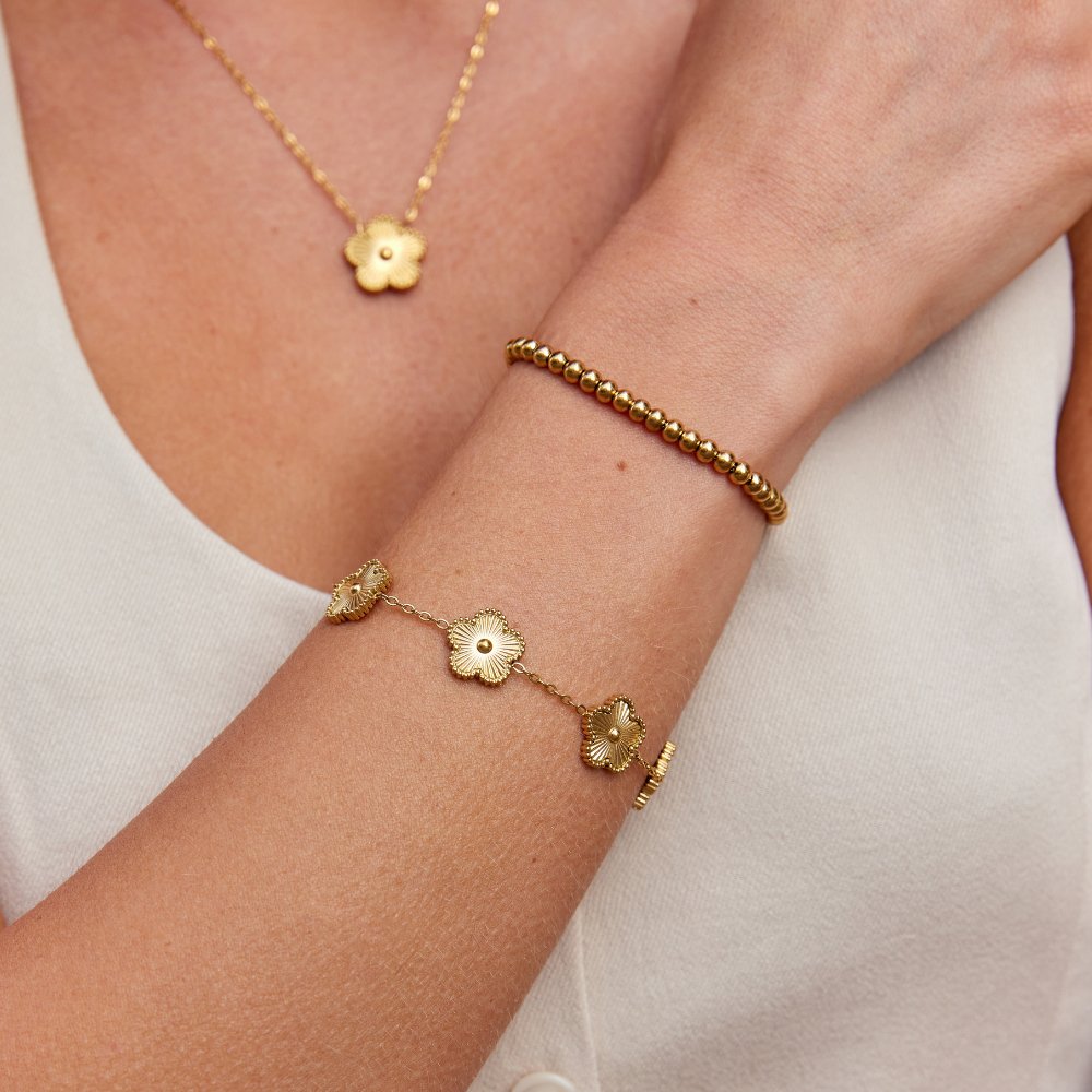Petal Fluted Gold Bracelet – FIORENE