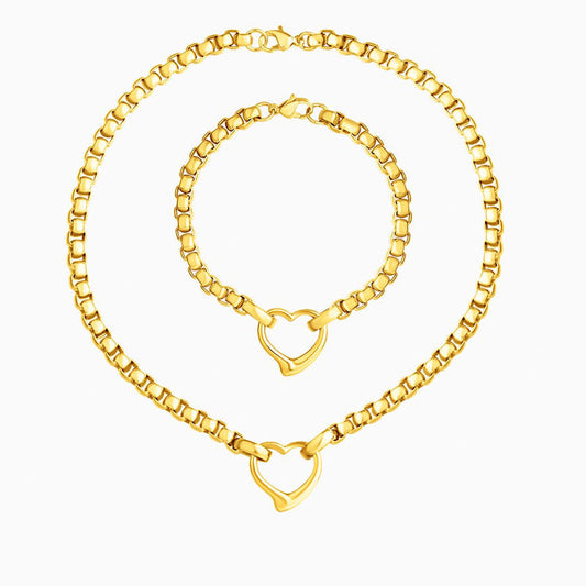 Valentina Open Heart Chain Set – FIORENE