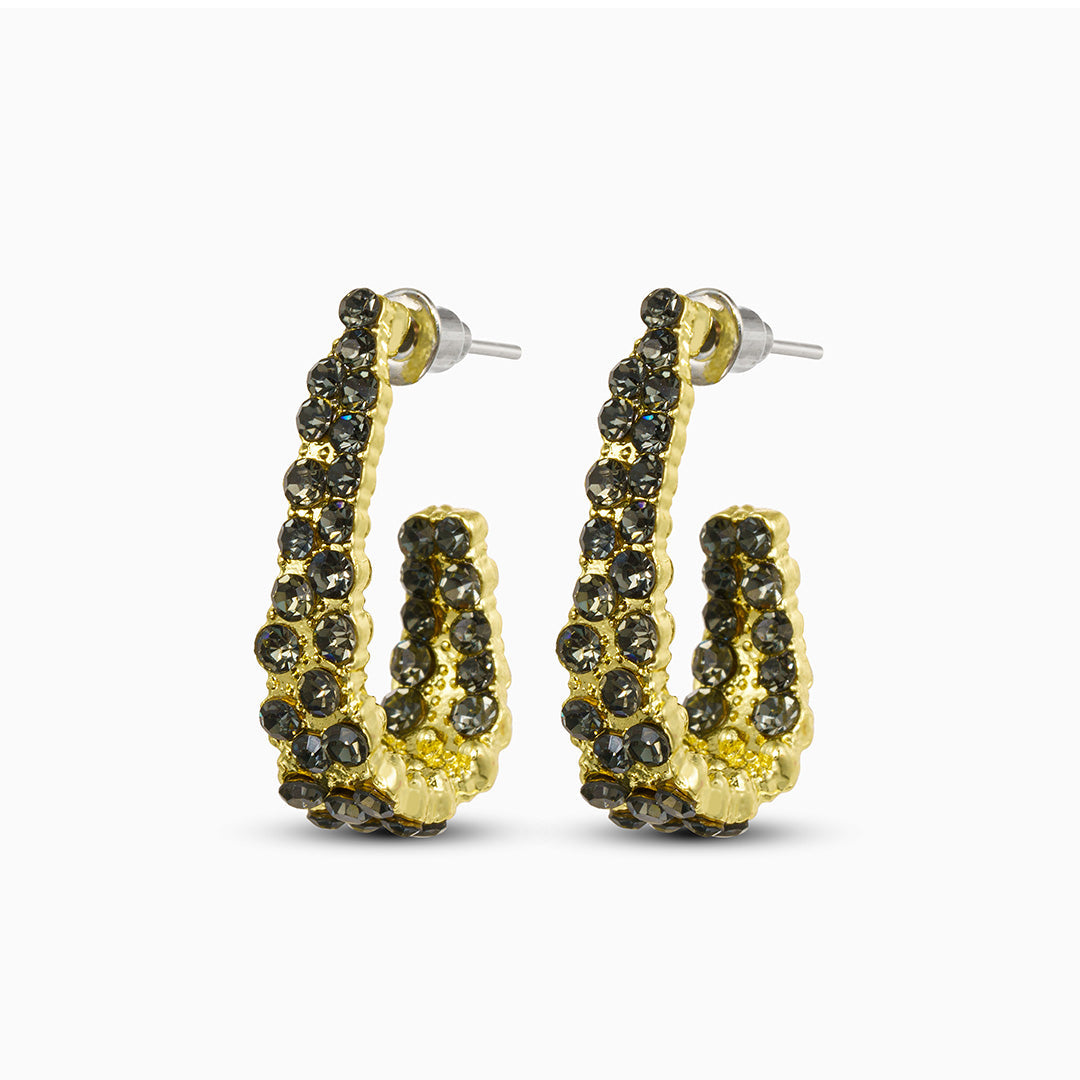 Golden Sparkle Hoop Earrings - FIORENE