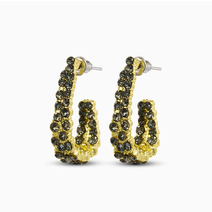 Golden Sparkle Hoop Earrings - FIORENE