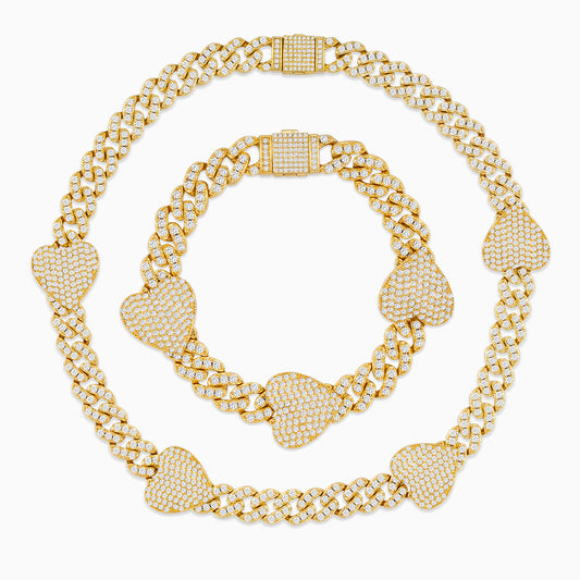 Bellanza Iced Heart Chain Set – FIORENE