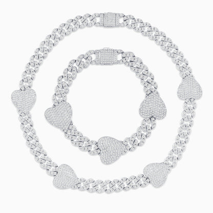 Bellanza Iced Heart Chain Set – FIORENE