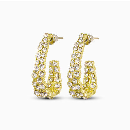 Golden Sparkle Hoop Earrings - FIORENE