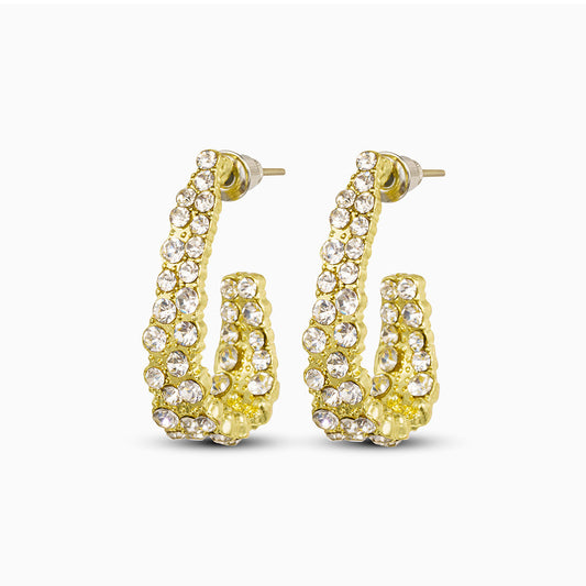 Golden Sparkle Hoop Earrings - FIORENE