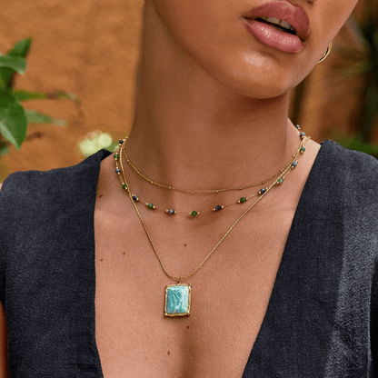 Radiant Azure Stone Necklace – FIORENE