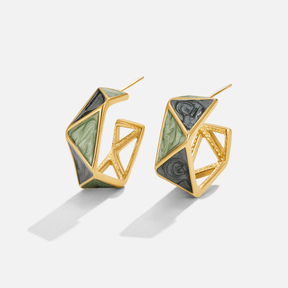 Luminous Enamel Mosaic Earrings – FIORENE