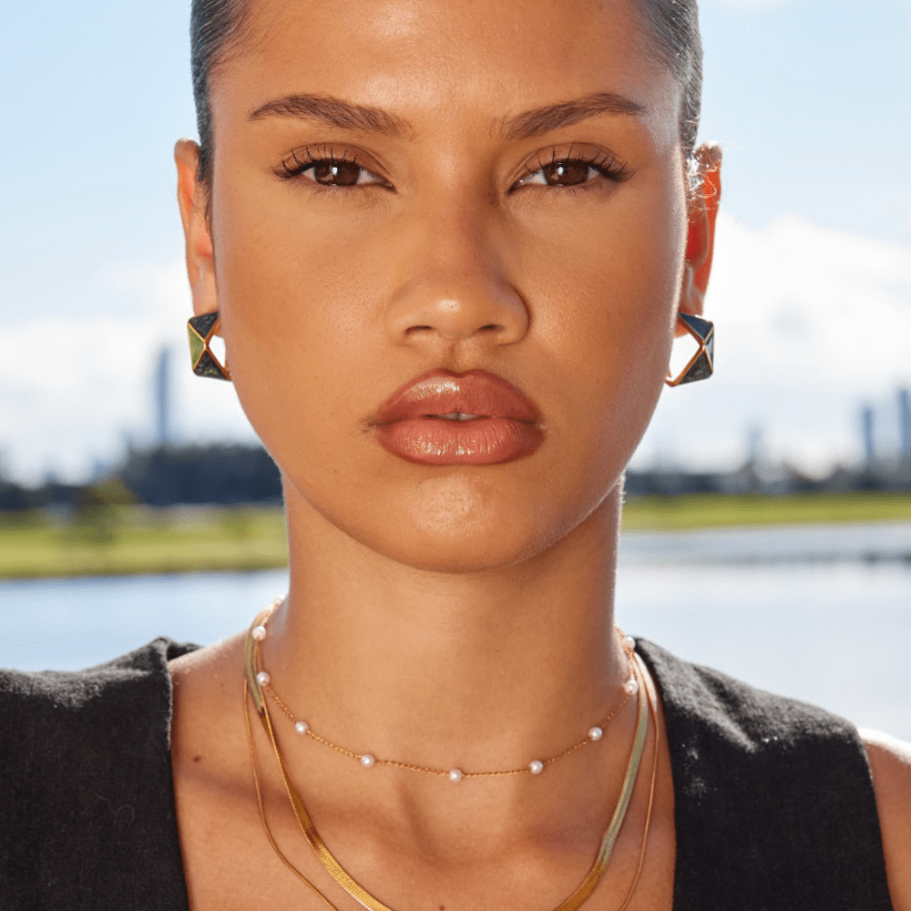 Luminous Enamel Mosaic Earrings – FIORENE