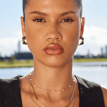 Luminous Enamel Mosaic Earrings – FIORENE