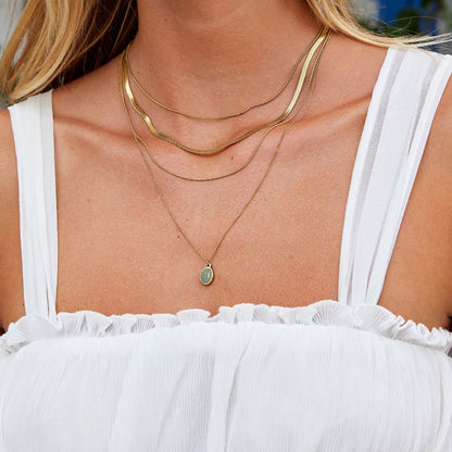 Jadeite Serene Gold Necklace – FIORENE