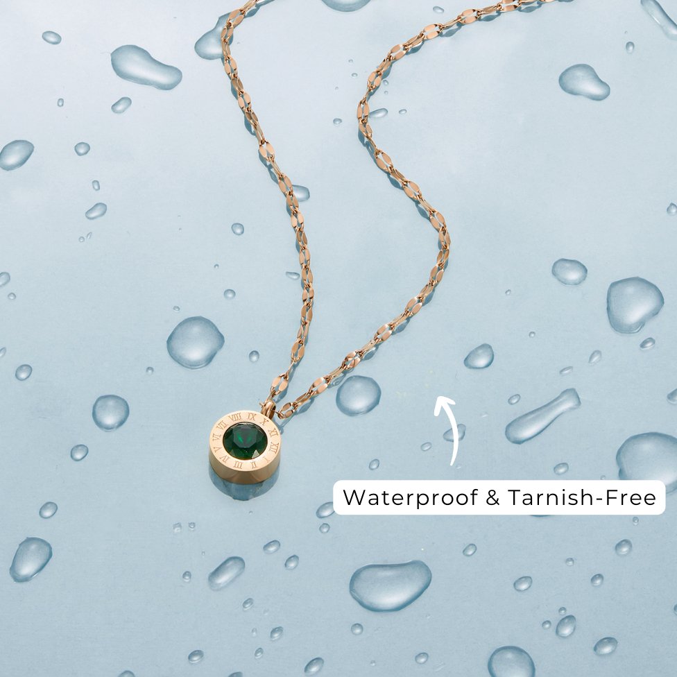 Shimmering Green Gemstone Necklace – FIORENE