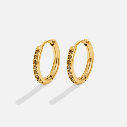Radiant Gemstone Hoops – FIORENE