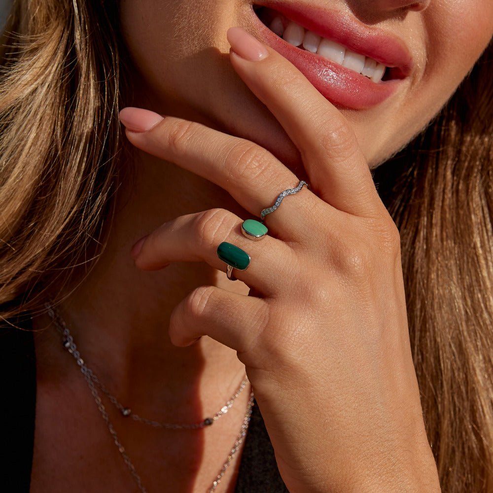 Arctic Duo Emerald Ring – FIORENE