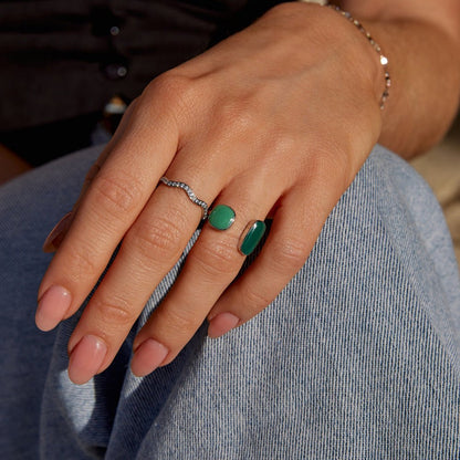 Arctic Duo Emerald Ring – FIORENE